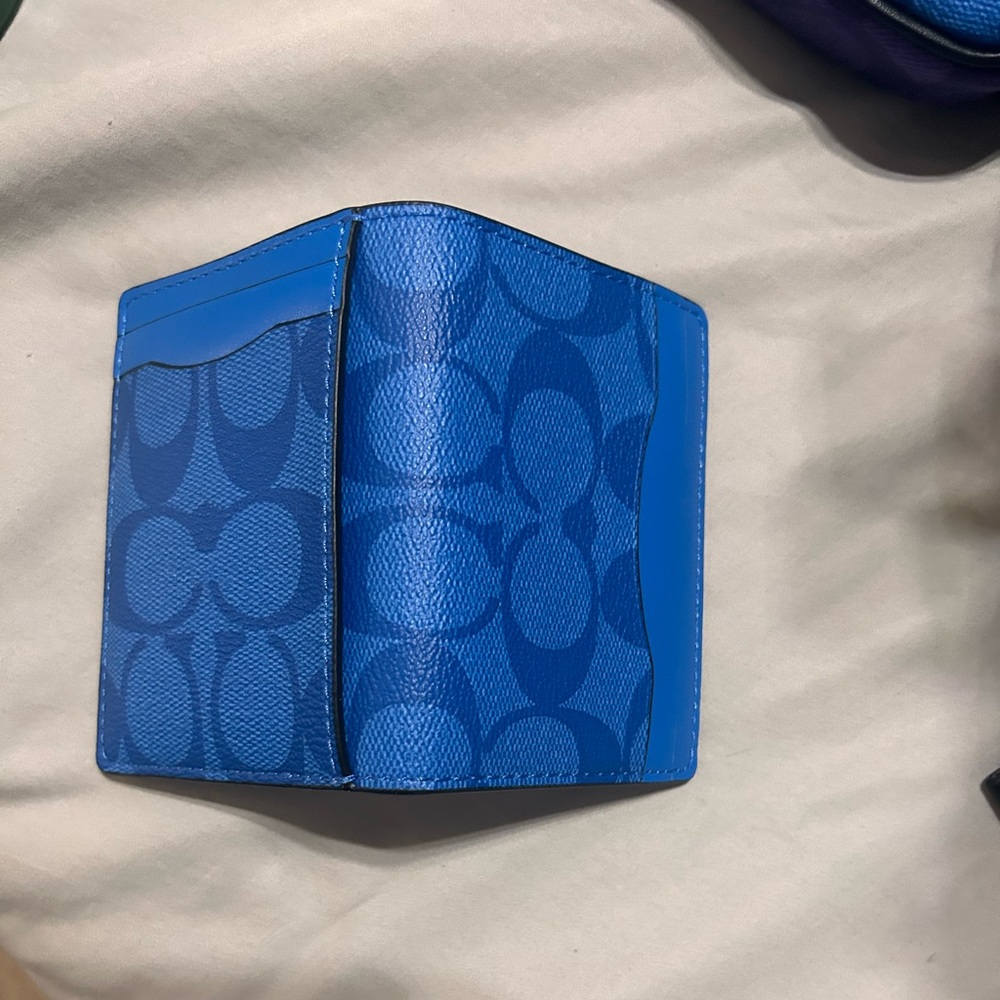 Coach bifold wallet in blue